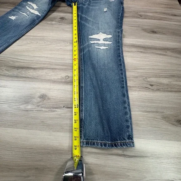 Tommy Hilfiger Mens Blue Distressed Relaxed Fit Straight Leg Jeans  32x30 Y2K - Picture 11 of 16